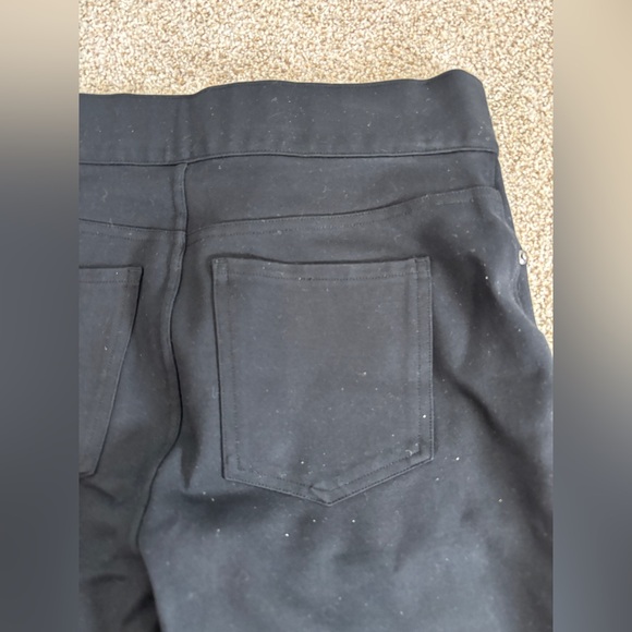Spanx The Perfect Pant Slim Straight Ankle Pants black ponte knit fabric Large - Picture 2 of 9